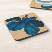 Streaky Hawaiian Hibiscus Faux Linen Onderzetters (Linkerzijde)