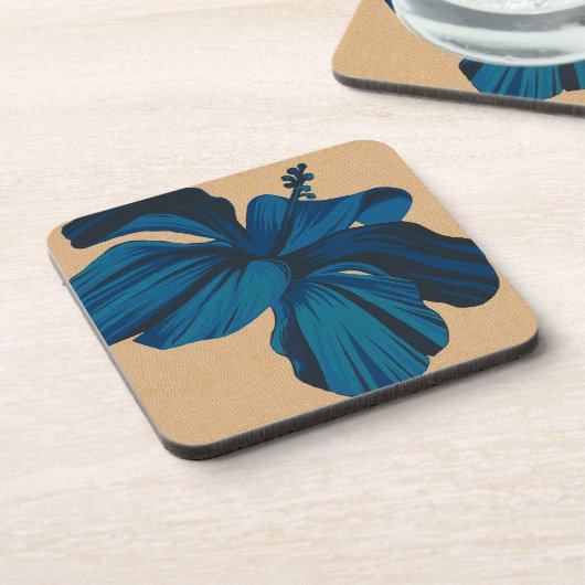 Streaky Hawaiian Hibiscus Faux Linen Onderzetters (Linkerzijde)