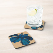 Streaky Hawaiian Hibiscus Faux Linen Onderzetters (Rechterzijde)