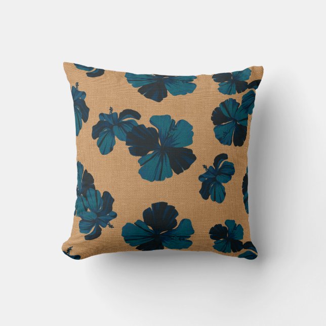Streaky Hawaiian Hibiscus Reversible Kussens (Voorkant)