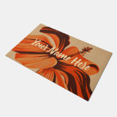 Streaky Hawaiian One Hibiscus Oranje Monogram Deurmat (Schuin)