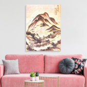 Stream and Mountain Korean Joseon Dynasty Folk Art Canvas Afdruk (Insitu (Woonkamer))