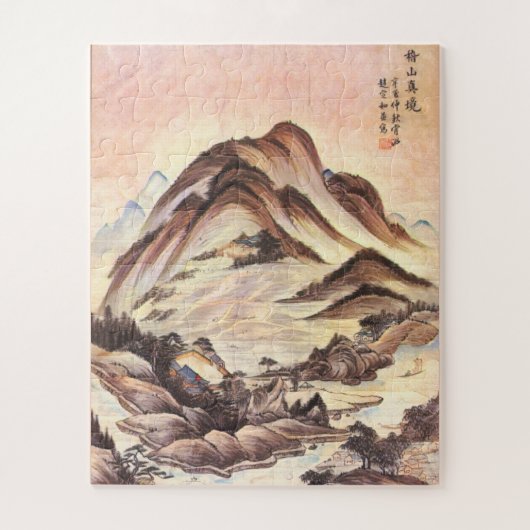Stream and Mountain Korean Joseon Dynasty Folk Art Legpuzzel (Verticaal)