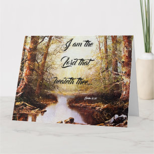 Stream Bossen Trees God Heals Big Wenskaart Kaart