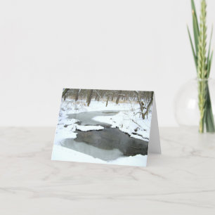 STREAM DOOR MET SNEEUW BEDEKTE BOSSEN notecard Kaart