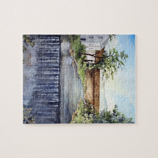 Stream New England Landscape Waterverf Painting Legpuzzel (Horizontaal)