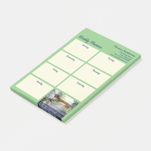 Stream New England Landscape Waterverf Painting Post-it® Notes (Schuin)