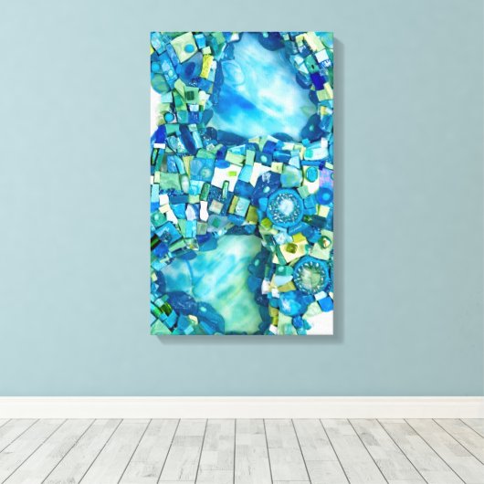 Stream of Life Mixed Media Mosaic Canvas Afdruk (Insitu (Houten vloer))