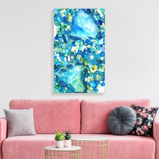 Stream of Life Mixed Media Mosaic Canvas Afdruk (Insitu (Woonkamer))