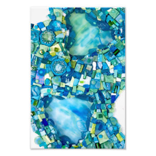 Stream of Life Mixed Media Mosaic Foto Afdruk