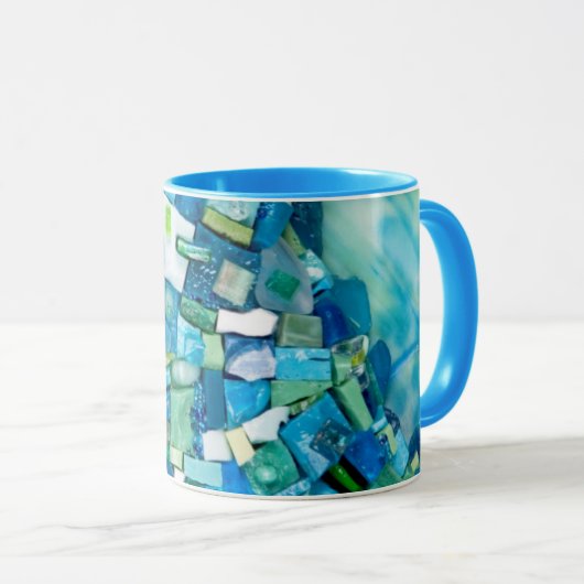 Stream of Life Mixed Media Mosaic Mok (Voorkant rechts)