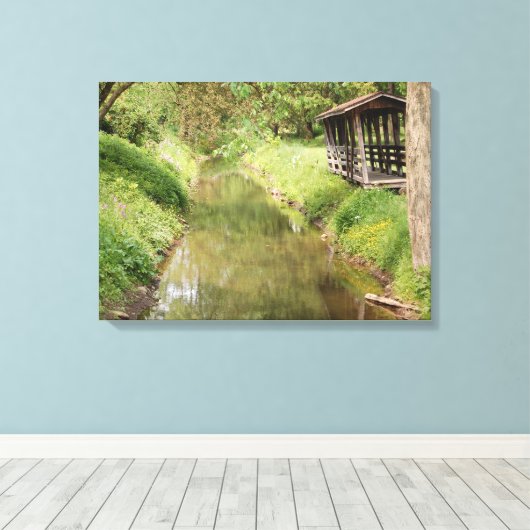 Stream of Tranquility Country Photography Canvas (Insitu (Houten vloer))
