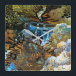 STREAM WATERFALL VIERKANTE KLOK<br><div class="desc">An art design of a small stream waterfall.</div>