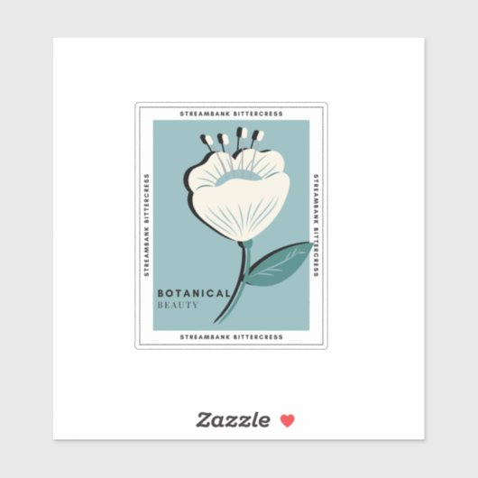 Streambank bitterheid witte bloem sticker (Vel)