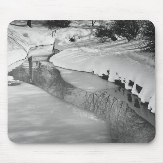 Streamen in winter B&W Muismat (Voorkant)