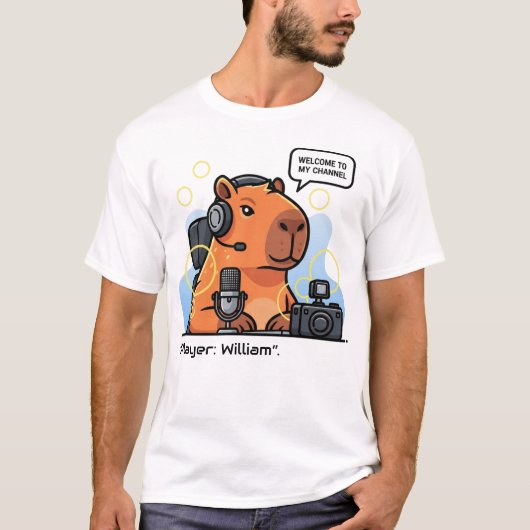 Streamer Capybara T-Shirt – Personalized Gamer App (Voorkant)