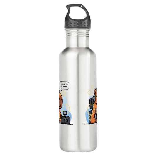 Streamer Capybara Water Bottle – Personalized Game Waterfles (Achterkant)