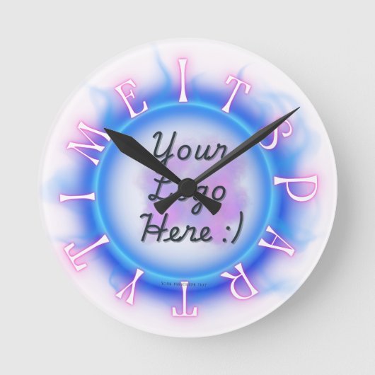 Streamer Party Time Clock Ronde Klok (Voorkant)