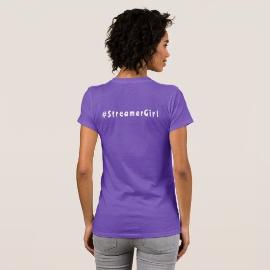 #StreamerGirl violett T-shirt (Achterkant volledig)