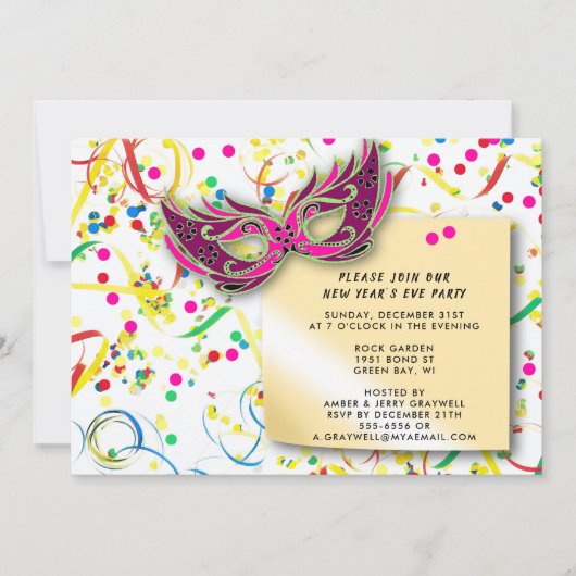 Streamers & Confetti oudejaarsfeest Kaart (Voorkant)