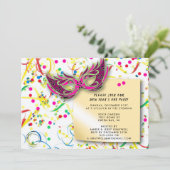 Streamers & Confetti oudejaarsfeest Kaart (Staand voorkant)