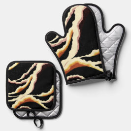Streamers decoratief ontwerp 1902 ovenwant & pannenlap set