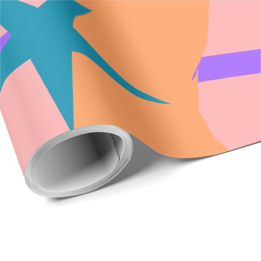 Streamers en sterren cadeaupapier (Rol Hoek)