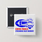 Streaming Blue Vierkante Button 5,1 Cm (Voorkant /achterkant)
