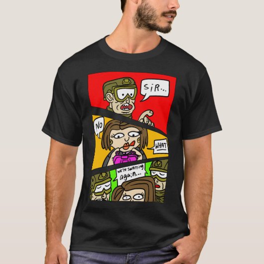 Streaming en swatting. Trekking. T-shirt (Voorkant)