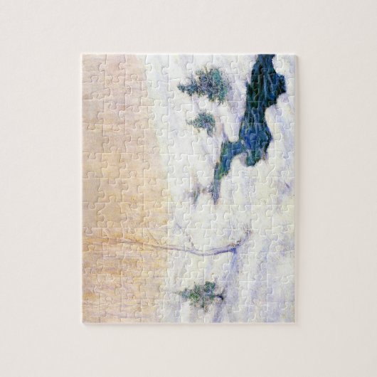 Streaming in een sneeuwwinterlandschap (kerstkunst legpuzzel (Verticaal)