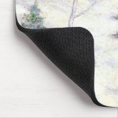 Streaming in een sneeuwwinterlandschap (kerstkunst muismat (Hoek)