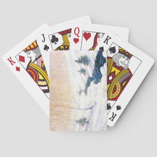 Streaming in een sneeuwwinterlandschap (kerstkunst pokerkaarten (Achterkant)