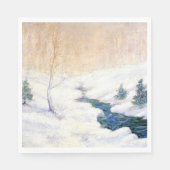 Streaming in een sneeuwwinterlandschap (kerstkunst servet (Voorkant)