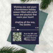 Streaming Music Player Foto Kerstmis Blauw Feestdagenkaart