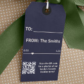 Streaming Muziek Blauwe Speler Foto Kerstmis Cadeaulabel