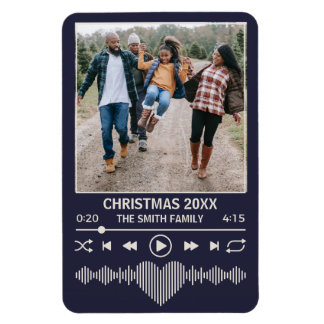 Streaming Muziek Blauwe Speler Foto Kerstmis Magneet