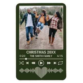 Streaming Muziek Groene Speler Foto Kerstmis Magneet