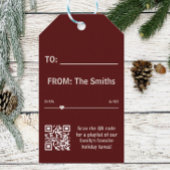 Streaming Muziek Rode Speler Foto Kerstmis Cadeaulabel