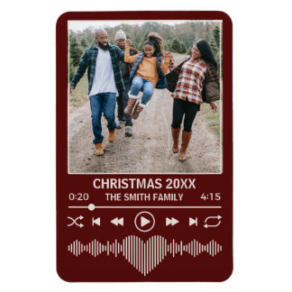 Streaming Muziek Rode Speler Foto Kerstmis Magneet