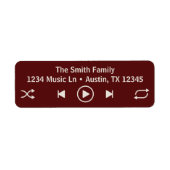 Streaming muziekspeler rood retouradres etiket (Voorkant)