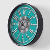 Streamline Art Deco wandklok - Aqua (Hoek)