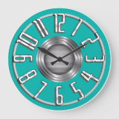 Streamline Art Deco wandklok - Aqua (Voorkant)