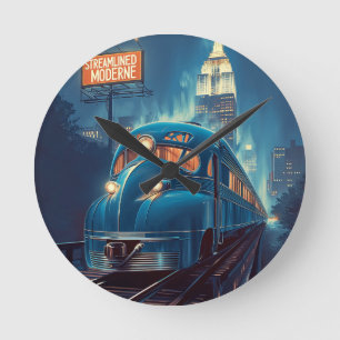 Streamline Moderne Vintage New York Express Ronde Klok
