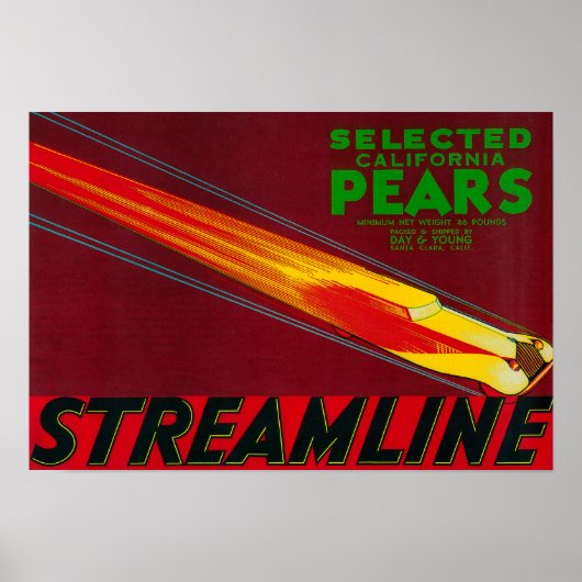Streamline perenkrat LabelSanta Clara, CA Poster (Voorkant)