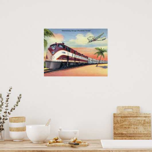 Streamliner Train, Wonderful Florida, Poster (Keuken)