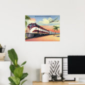 Streamliner Train, Wonderful Florida,  Poster (Thuiskantoor)