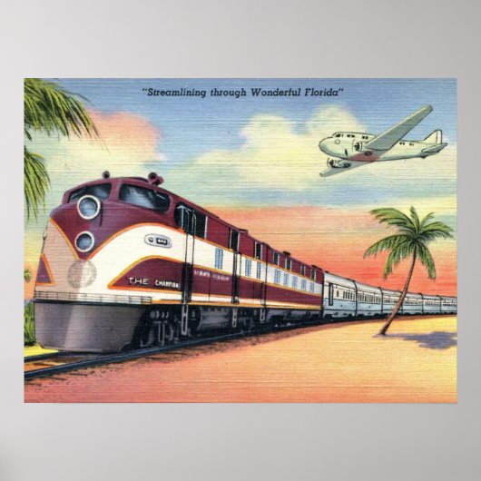 Streamliner Train, Wonderful Florida,  Poster (Voorkant)