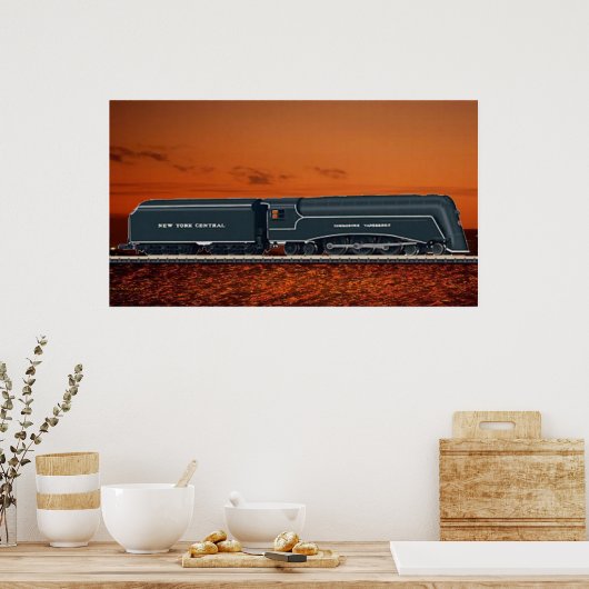 Streamlines Poster van de stoamlocomotief (Keuken)