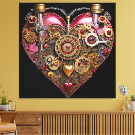 Streampunk Hart Robijn Valentijn Canvas Afdruk