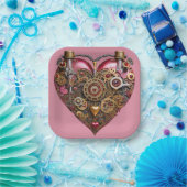 Streampunk Hart Robijn Valentijn Papieren Bordje (Feest)